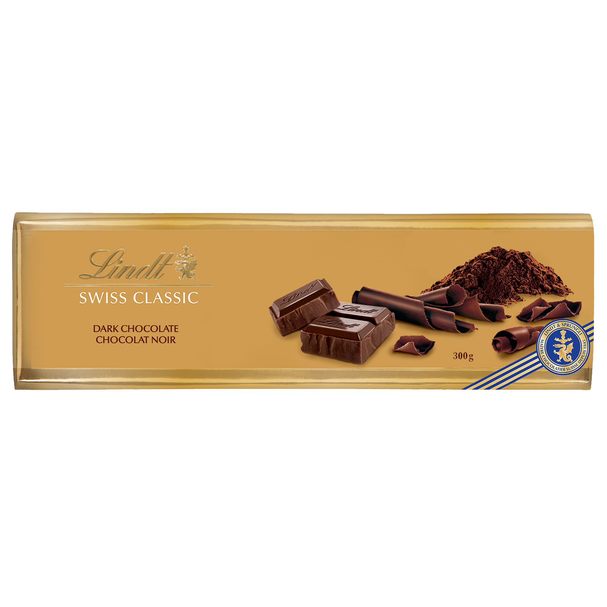 Lindt SWISS CLASSIC Gold Surfin Dark Chocolate Bar 300g